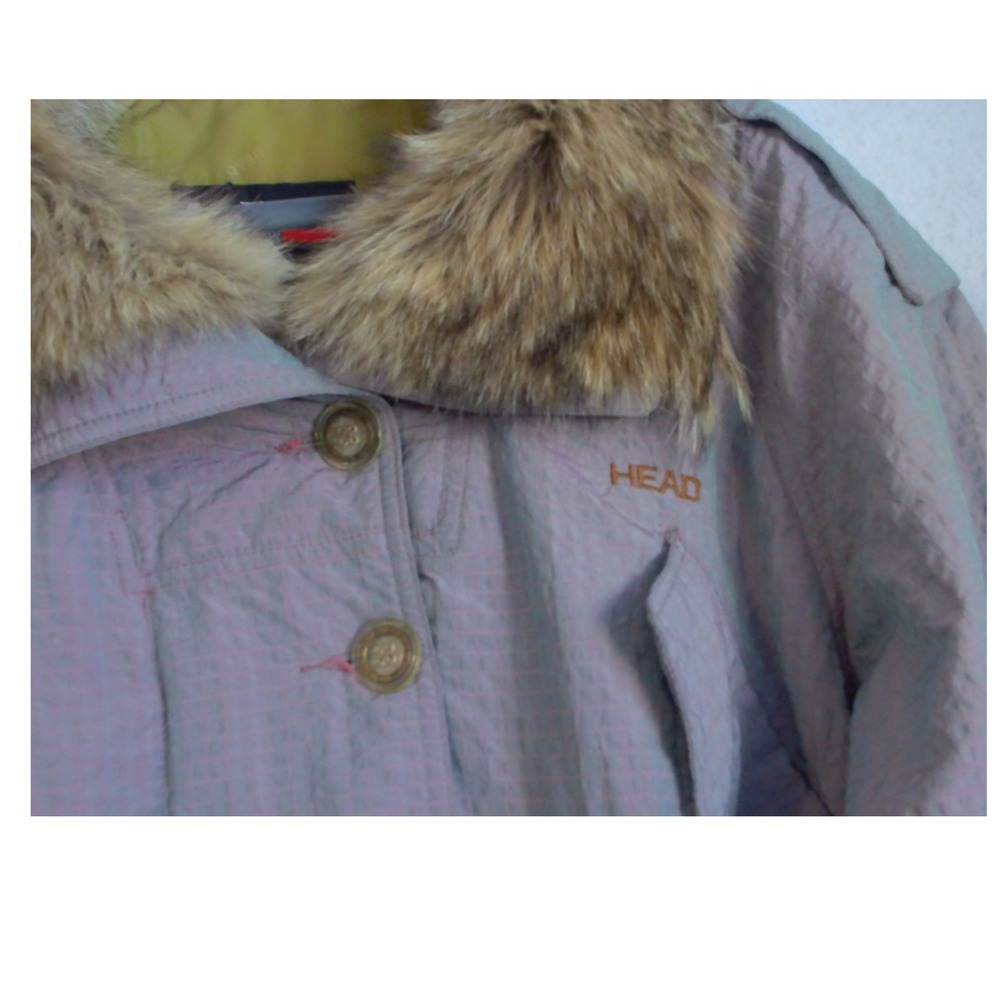 Vintage Head Sports Wear Iridescent Purple Ski Suit Faux Fur Collar Belted 80s - Picture 2 of 8